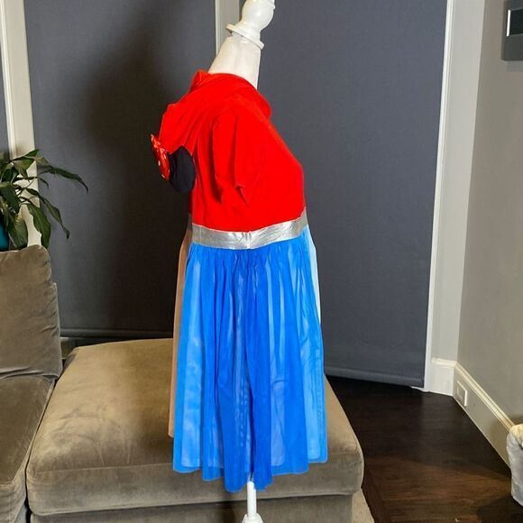 Kids Disney Minnie Mouse Dress with Hood Red White & Blue Size XXL NEW - Picture 7 of 12